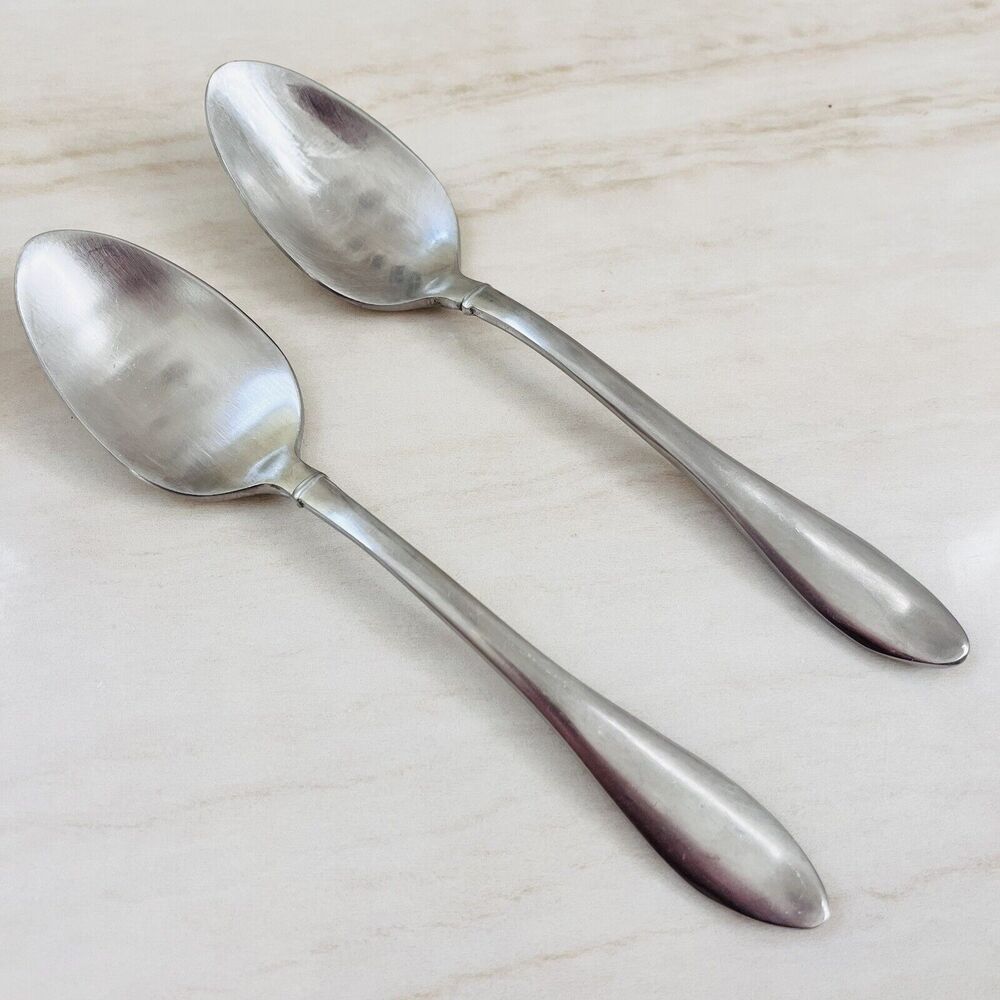 2pc ONEIDA Jackson Soup Spoon 7 in Stainless 18/10 Plain Satin Frost Flatware